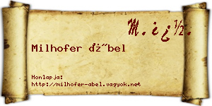 Milhofer Ábel névjegykártya