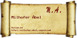 Milhofer Ábel névjegykártya