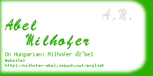 abel milhofer business card